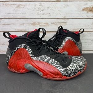 Nike Air Flightposite Exposed Zebra Red Cement Toro Foamposite Mens Size 11
